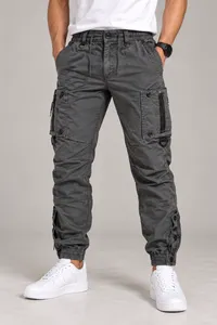 Charcoal Grey Utility Cargo Jogger Pants – Image 2
