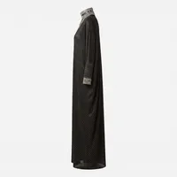 Black Shimmer Metallic Abaya with Crystal Back Medallion – Image 4