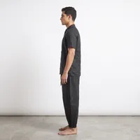 Washed Black Paneled Linen Harem Trousers – Relaxed Cocoon Silhouette – Image 3