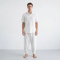 Linear Paneled Linen Trousers – Off-White[cite – Image 1