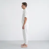 Linear Paneled Linen Trousers – Off-White[cite – Image 3