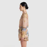 Zimmermann-Style Nautical Map & Chain Print Sheer Playsuit – Image 3