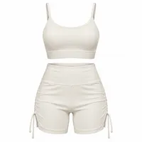 Off-White Adjustable Side Tie Active Shorts – Image 4