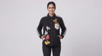 Black Mickey Mouse Graphic Stripe Shirt Jacket – Image 1