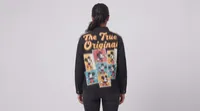 Black Mickey Mouse Graphic Stripe Shirt Jacket – Image 2