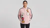 Blush Pink Mickey Mouse Graphic Stripe Shirt Jacket – Image 1