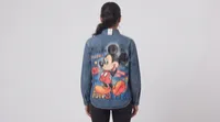 Blue Mickey Graphic Patchwork Denim Shirt Jacket – Image 2