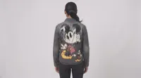 Charcoal Mickey Mouse Patchwork Denim Jacket – Image 2