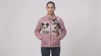 Dusty Pink Mickey Graphic Denim Jacket – Image 1