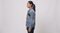 Light Blue Mickey Graphic Distressed Denim Jacket – Image 3