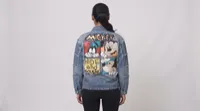 Light Blue Mickey Graphic Distressed Denim Jacket – Image 2