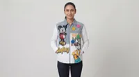 Light Blue Mickey Mouse Patchwork Denim Jacket – Image 1