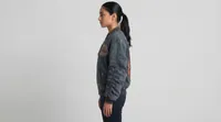 Washed Charcoal Denim Cartoon Patch Bomber Jacket – Image 3