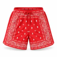 DeBiasé “Luxe Bandana” Beach Short – 2XL, Équipe Rouge