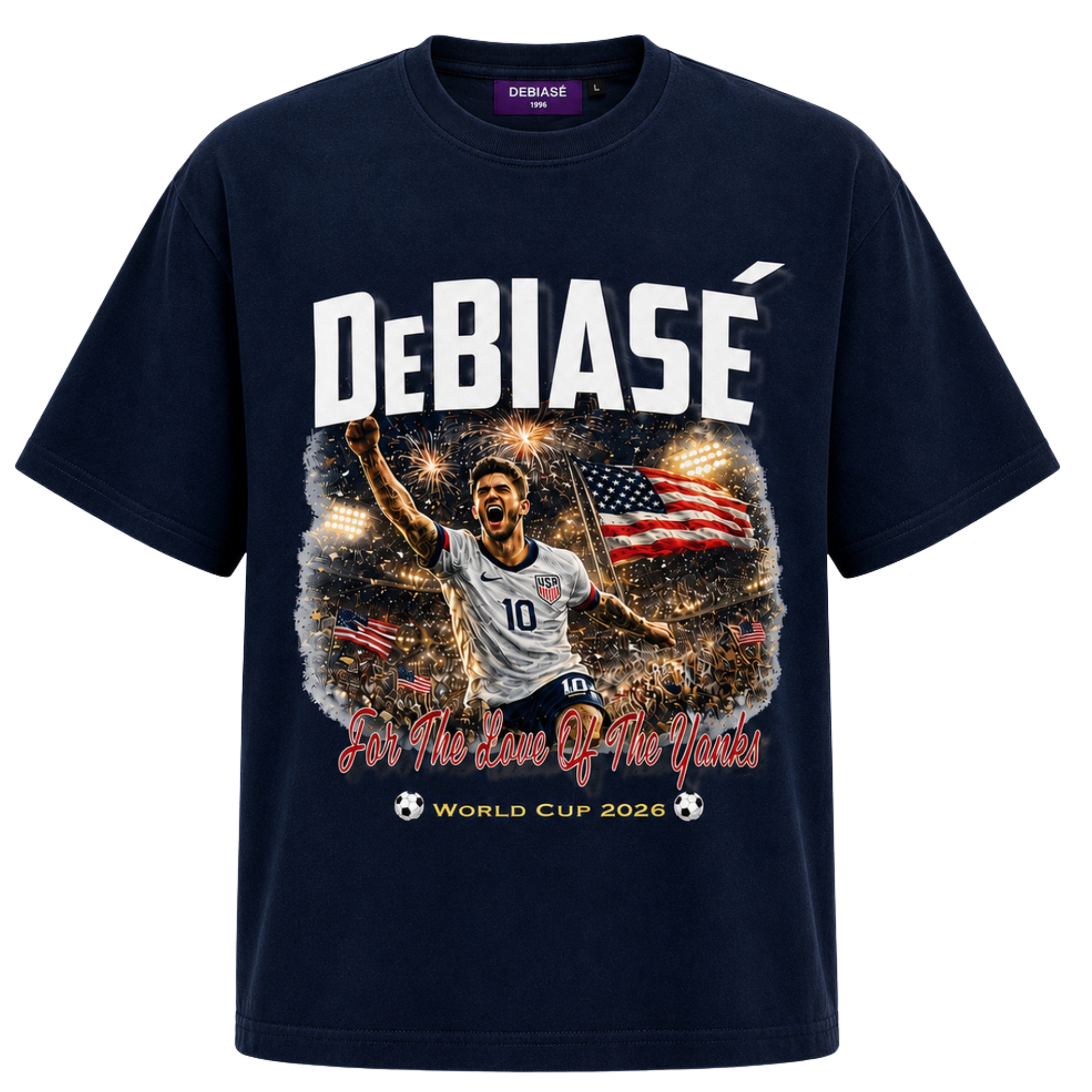 DeBiasé “For The Love Of The Yanks™” World Cup Collection T-Shirt – S, Navy