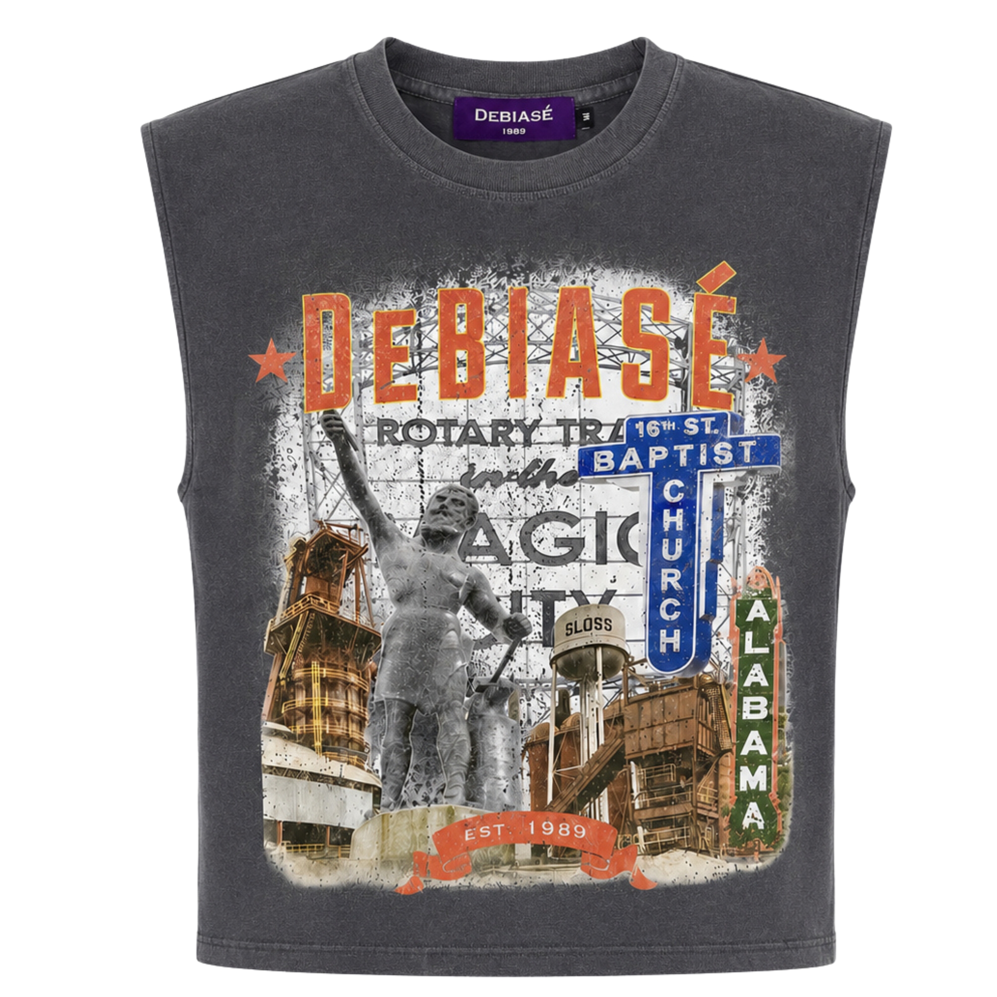 DeBiasé Women’s “City Of Magic” Sleeveless Boxy T-Shirt – S, Dream Denim