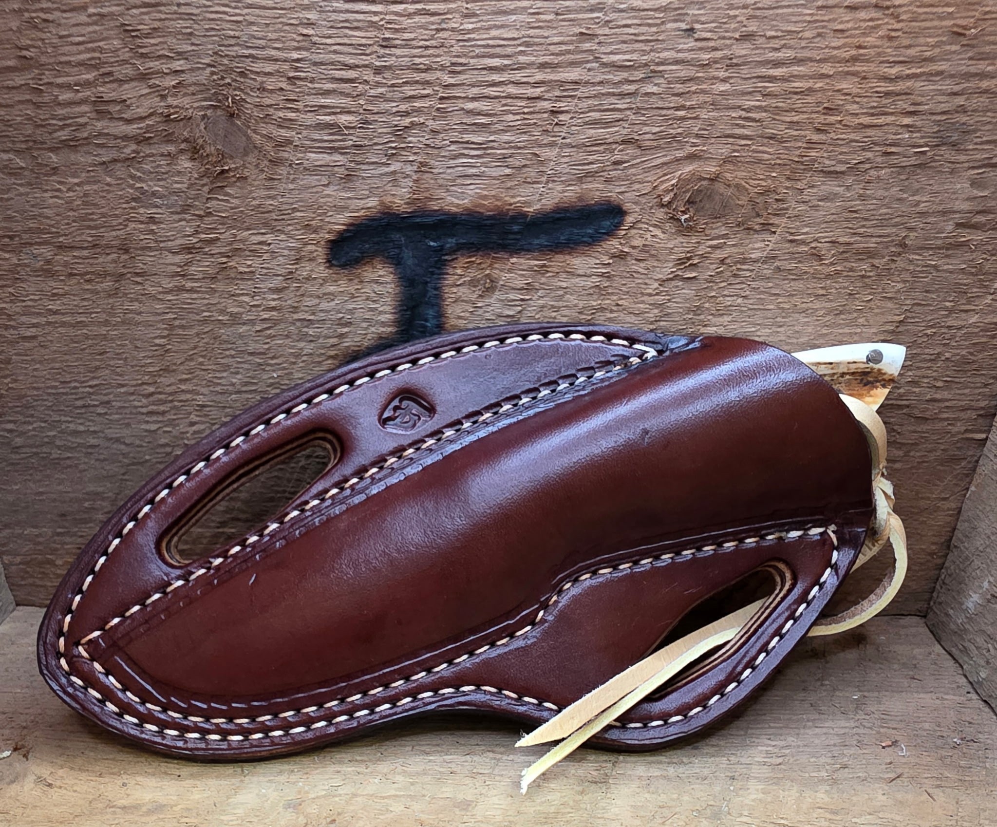 7 Inch Cowboy Hunter with Nitro V Stainless Steel Blade - Recon Stone - Warthog Tusk Scales – Image 3
