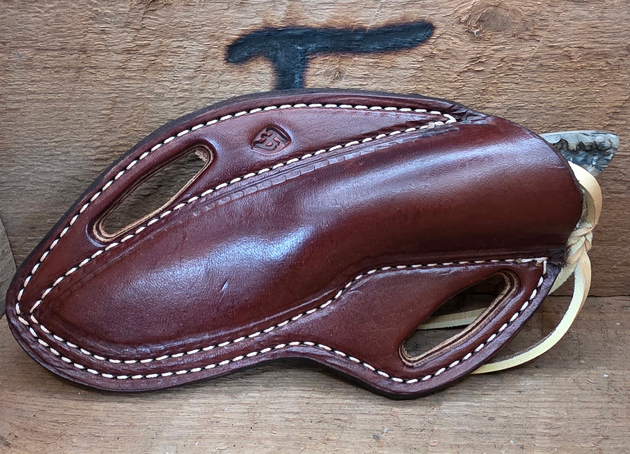 7 Inch Cowboy with Nitro V Stainless Steel Blade - Turquoise Recon Stone - Pronghorn Antelope Scales – Image 3