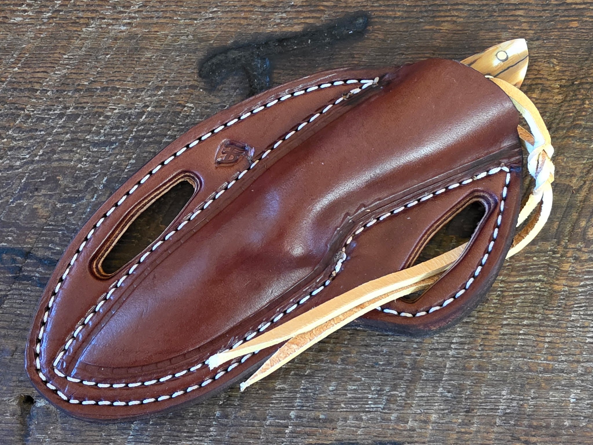 7 Inch Cowboy Knife with CPM 154 Stainless Steel Blade - Ancient Wooly Mammoth Tusk Scales – Image 3