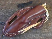 7 Inch Cowboy Knife with Nitro V Stainless Steel Blade - Amboyna Burl Scales – Image 3
