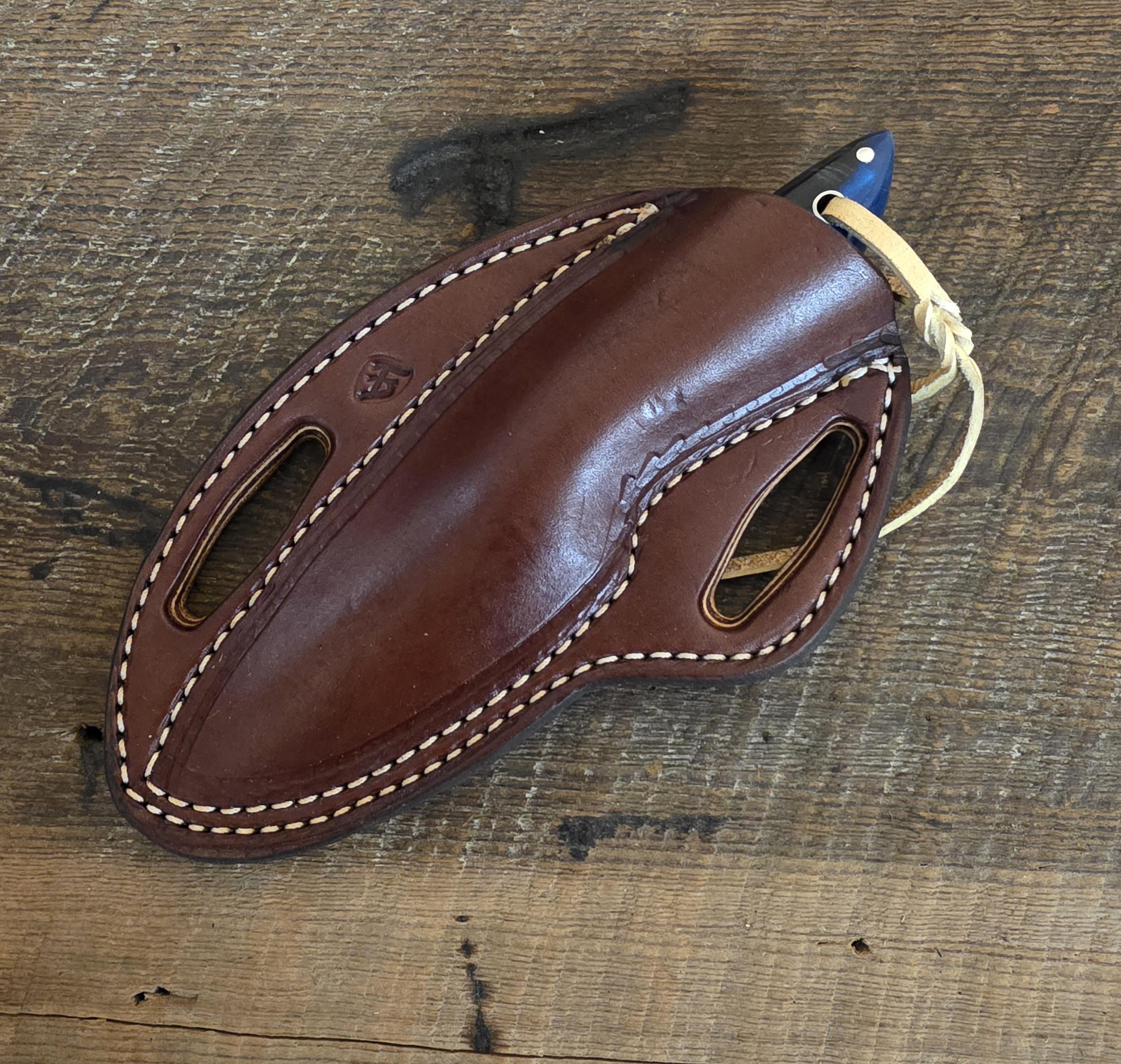 7 Inch Cowboy Knife with Nitro V Stainless Steel Blade - Turquoise Recon Stone and Stainless Inlay with Hybrid Wood Scales – Image 3