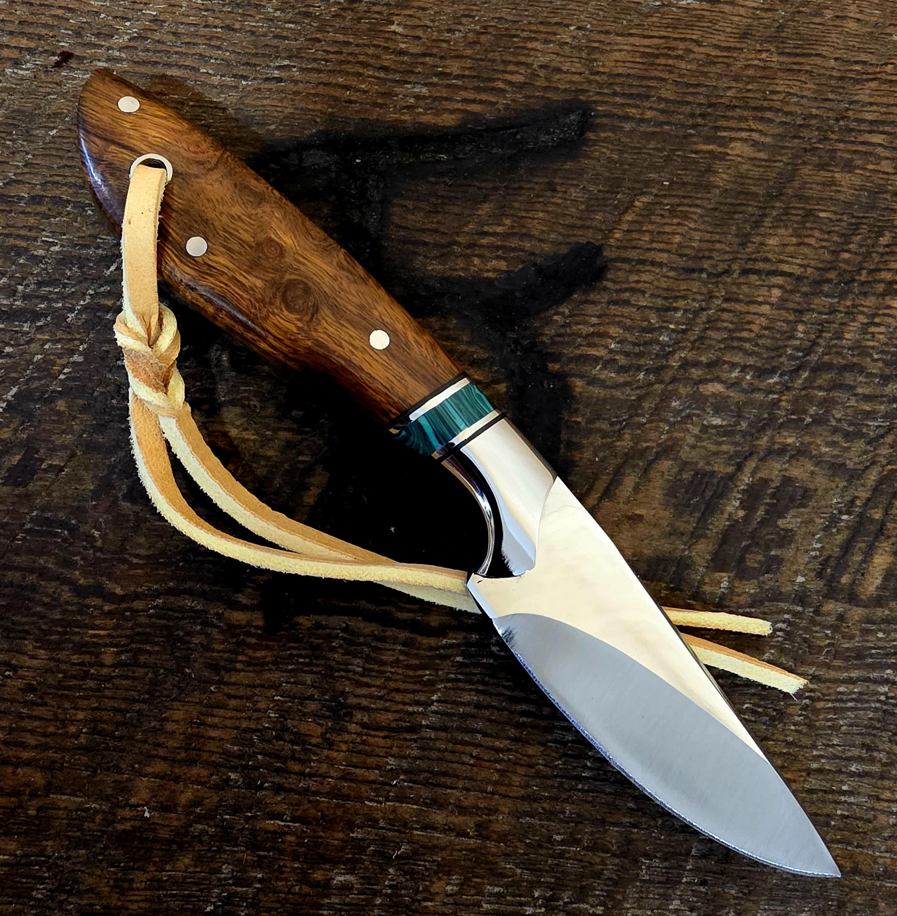 7 Inch Cowboy Knife with Nitro-V Stainless Steel - Recon Stone - Desert Ironwood Scales – Image 2