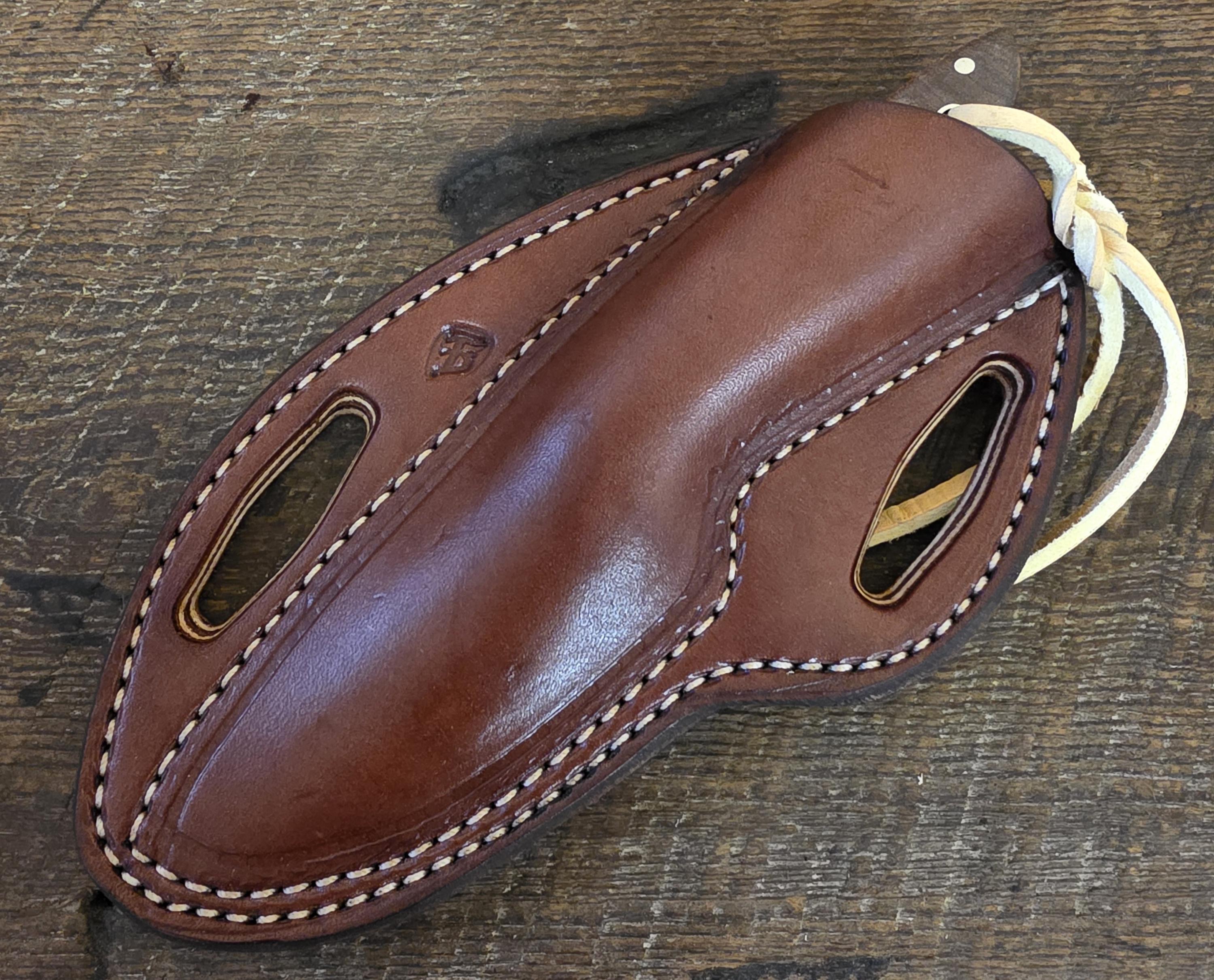 7 Inch Cowboy Knife with Nitro-V Stainless Steel - Black Onyx - Honey Mesquite Scales – Image 3