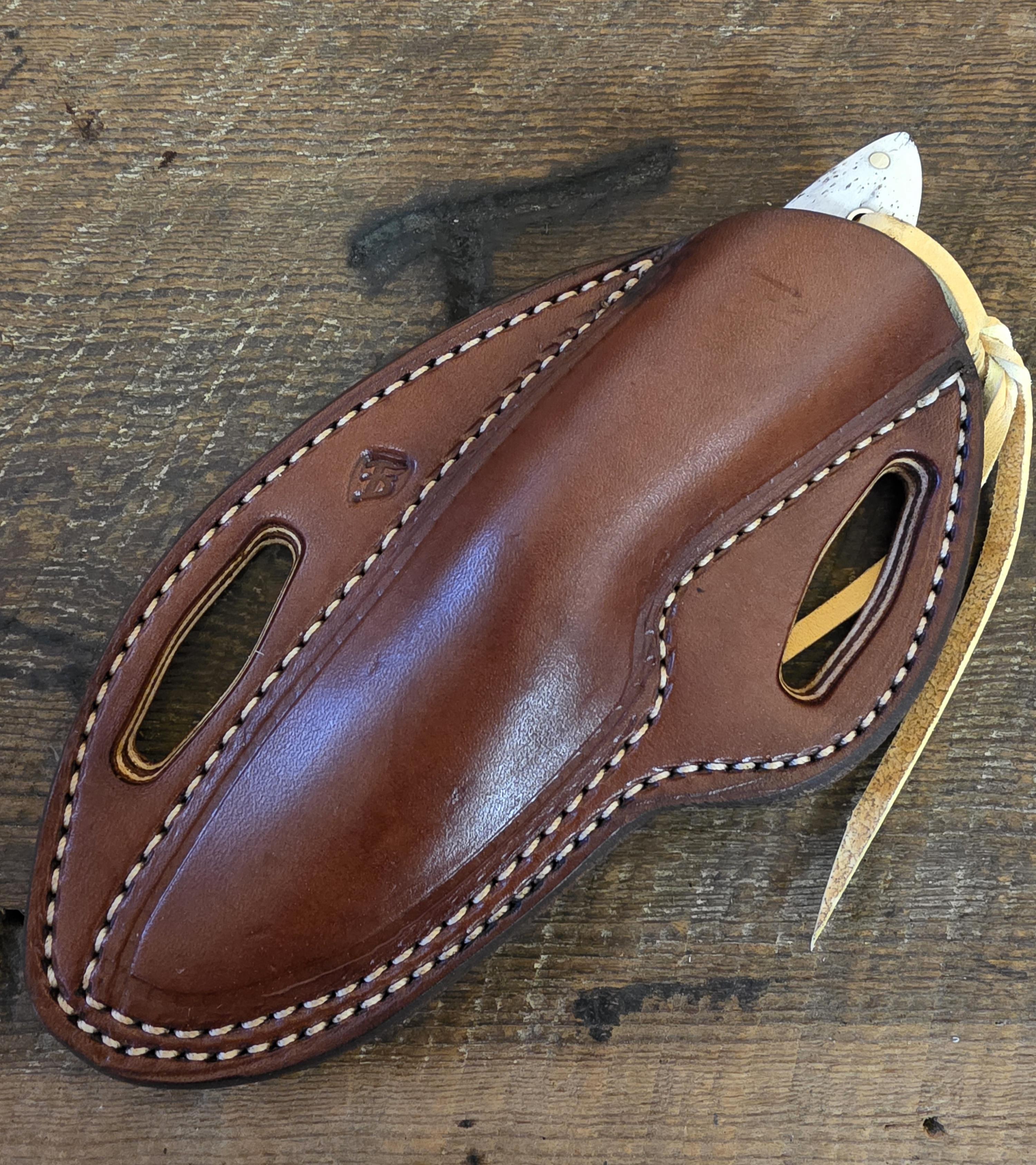 7 Inch Cowboy Knife with Nitro-V Stainless Steel - Brown Canvas Micarta - Elkhorn Scales – Image 3