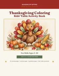 Thanksgiving Coloring & Kids' Table Activity Book for Kids Ages 3–10 – Image 1
