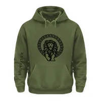 Hoodie Hombre · Verde Militar con Logo Negro (Central) – Image 1