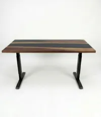 Bureau | Black Grey | Noyer | Époxy 26x60 – Image 3