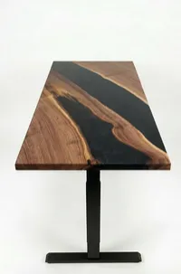 Bureau | Black Grey | Noyer | Époxy 24x48 – Image 2