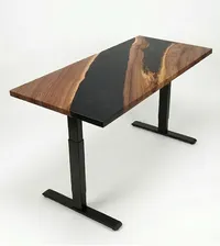 Bureau | Black Grey | Noyer | Époxy 24x48 – Image 1