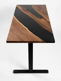 Bureau | Black Grey | Noyer | Époxy 24x48 – Image 4