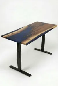Bureau | Deep Sea | Noyer | Époxy 24X48 – Image 1