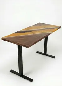 Bureau | English Sky | Noyer | Époxy 24X48 – Image 1