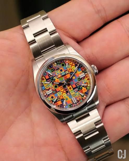 Vibrant Celebration Oyster Perpetual Watch – Rolex-Inspired Art Piece (Premium Copy 1) | D-E01 – Image 2