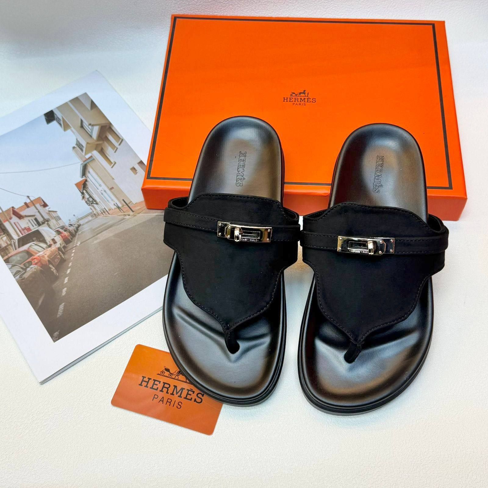 ​صندل هيرمز (Hermès Chypre) الفاخر – فخامة جلدية مريحة وأناقة صيفية متكاملة | D-A46 – Image 4