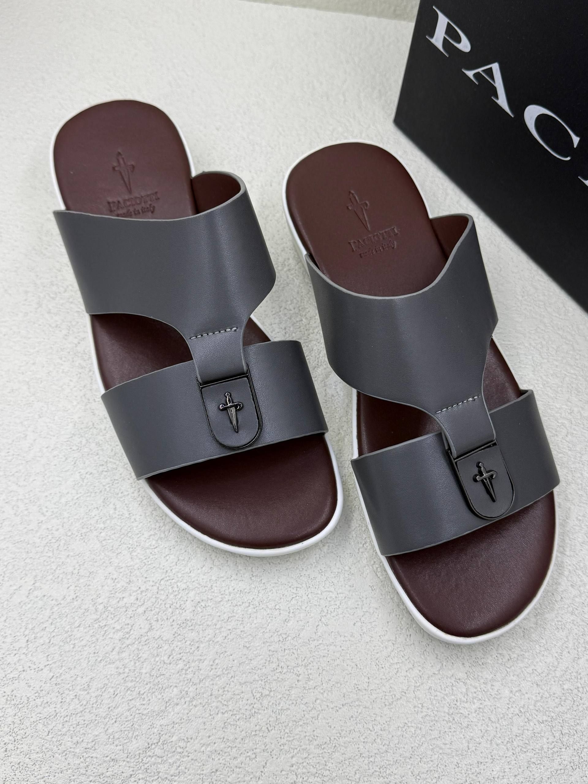 PACIOTTI Premium Men's Sandals - High-Quality Leather Slides | D-E46 – Image 3