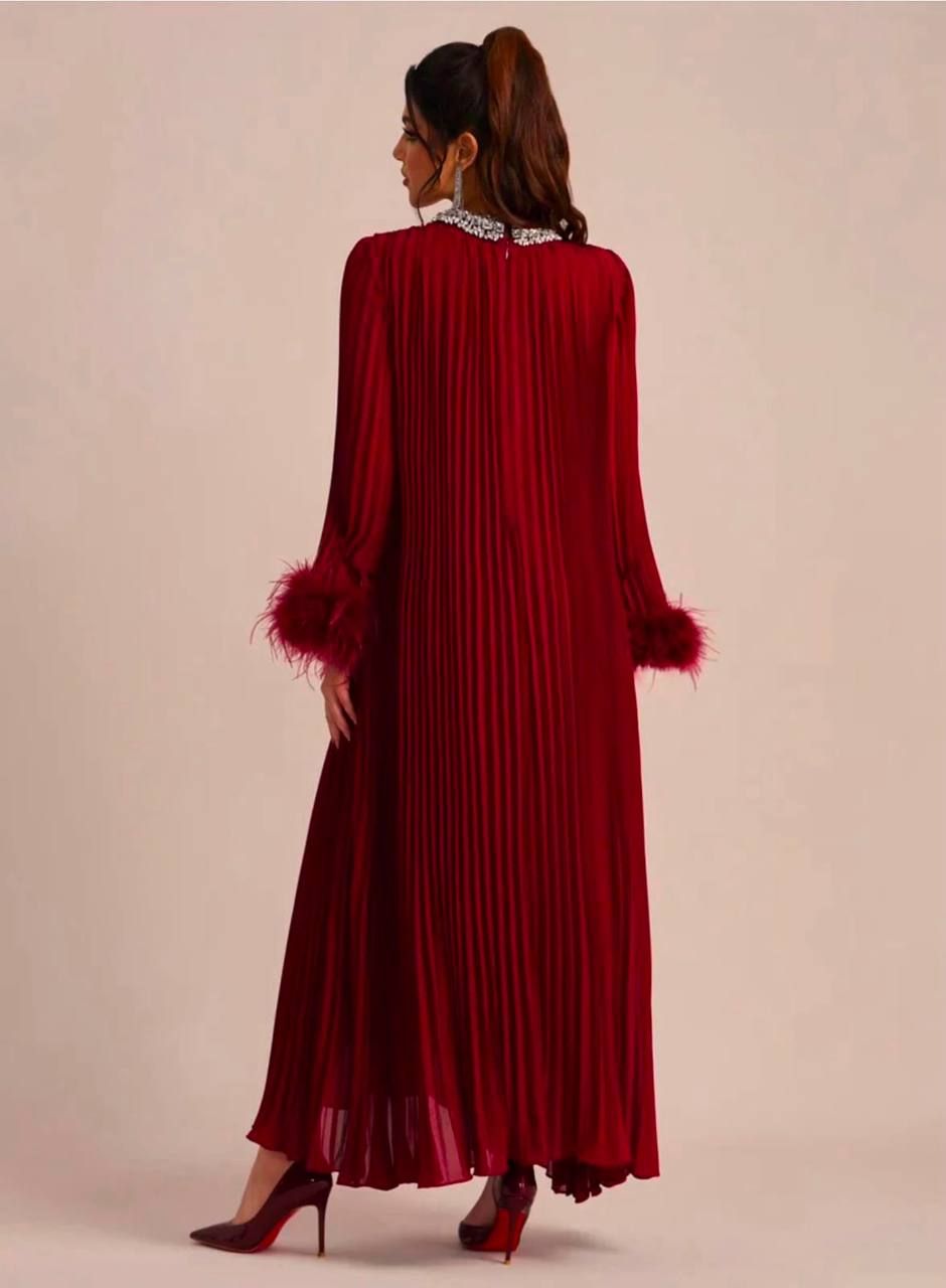 Luxury Women's Jalabiya (Dark Berry & Dark Pink) High Master | Elegant Wear UAE | D-E47 – Image 2