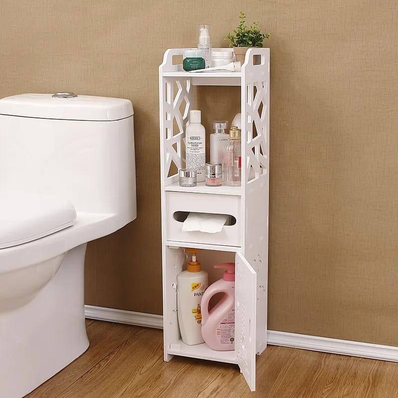 Slim Wall-Mounted Bathroom Side Storage Rack & Toilet Organizer UAE | D-E49 – Image 3