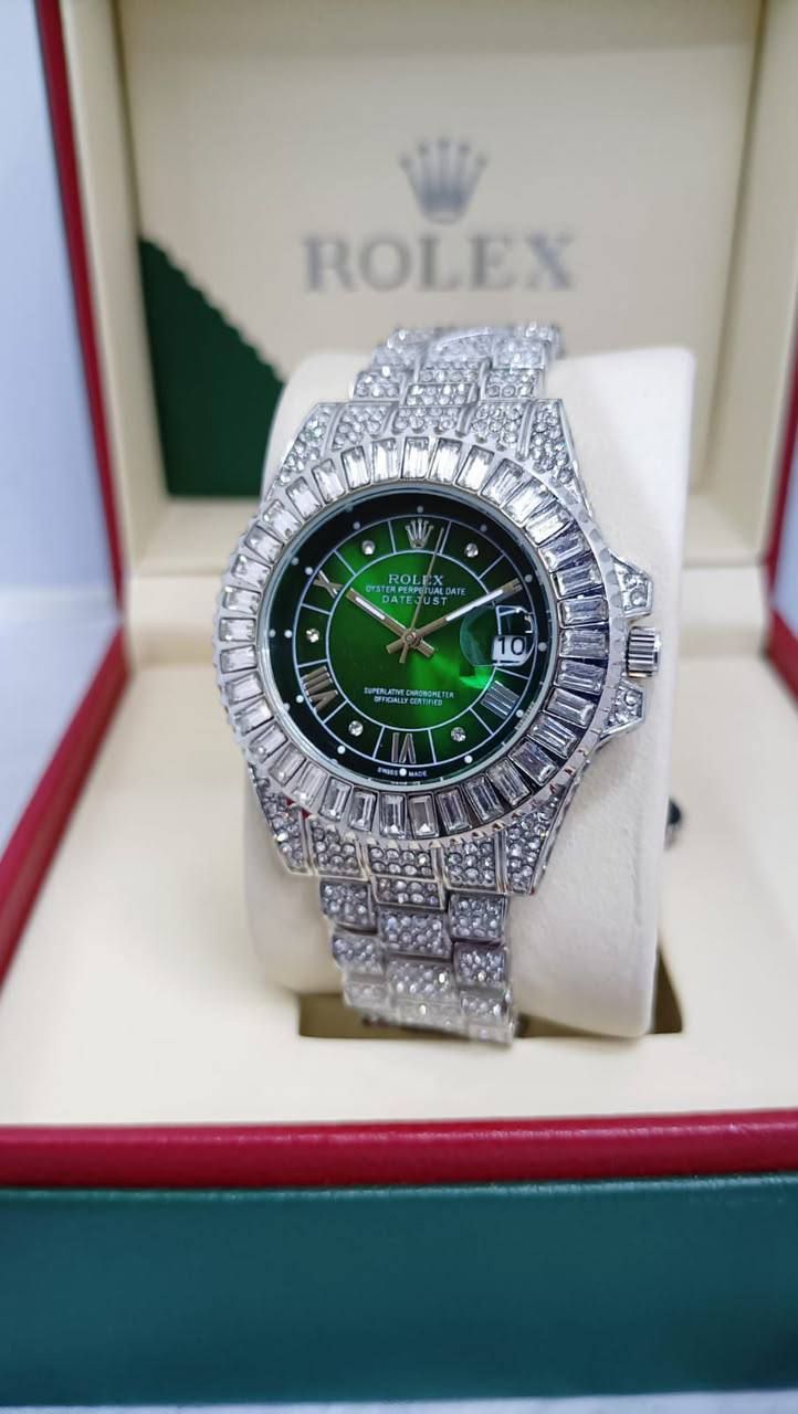 Luxury Fully Iced-Out Datejust Watch – Rolex-Inspired Masterpiece (Premium Copy 1) | D-E01 – Image 1
