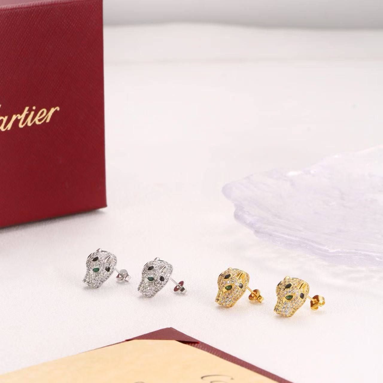 Luxury Cartier Panthère Jewelry Set (Necklace & Earrings) – Premium High Copy | D-E26 – Image 4