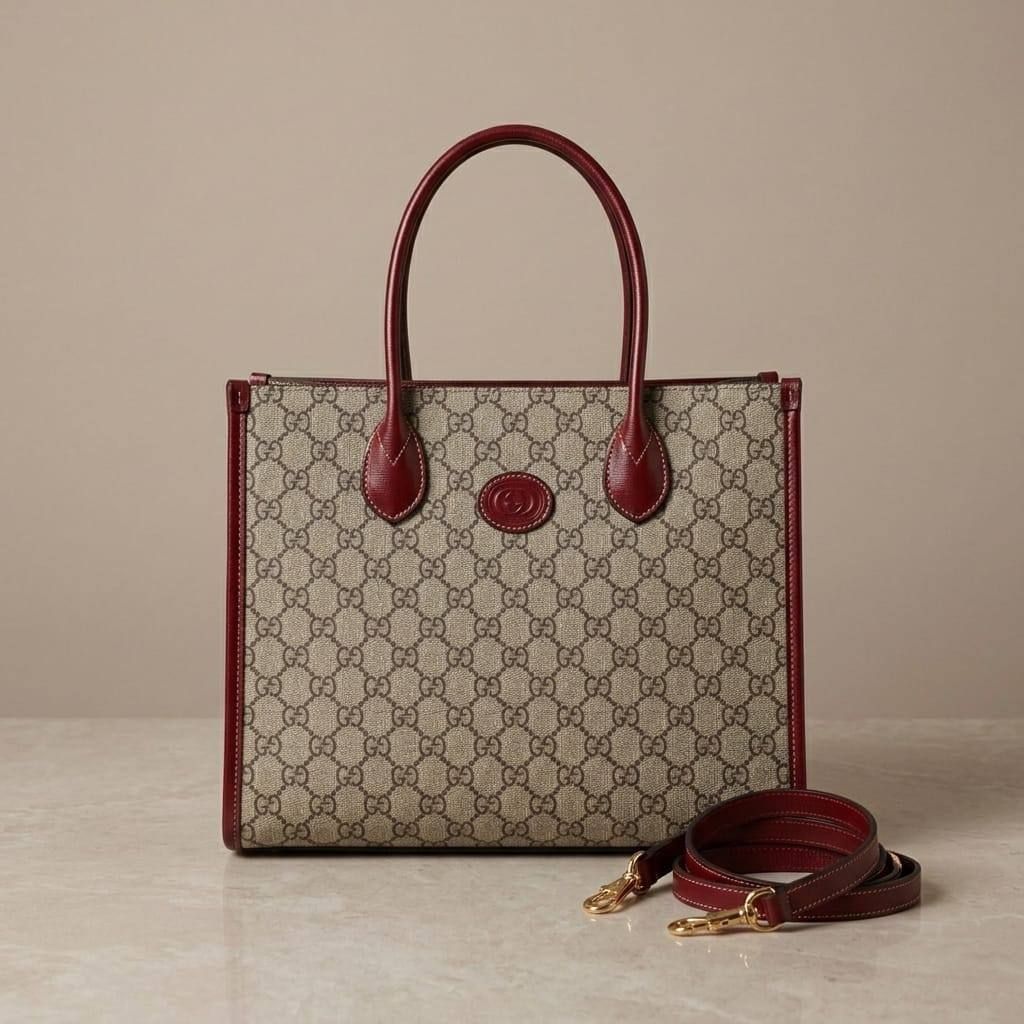 Classic Monogram Structured Tote Bag – Timeless Luxury Shoulder Bag | D-E15 – Image 1