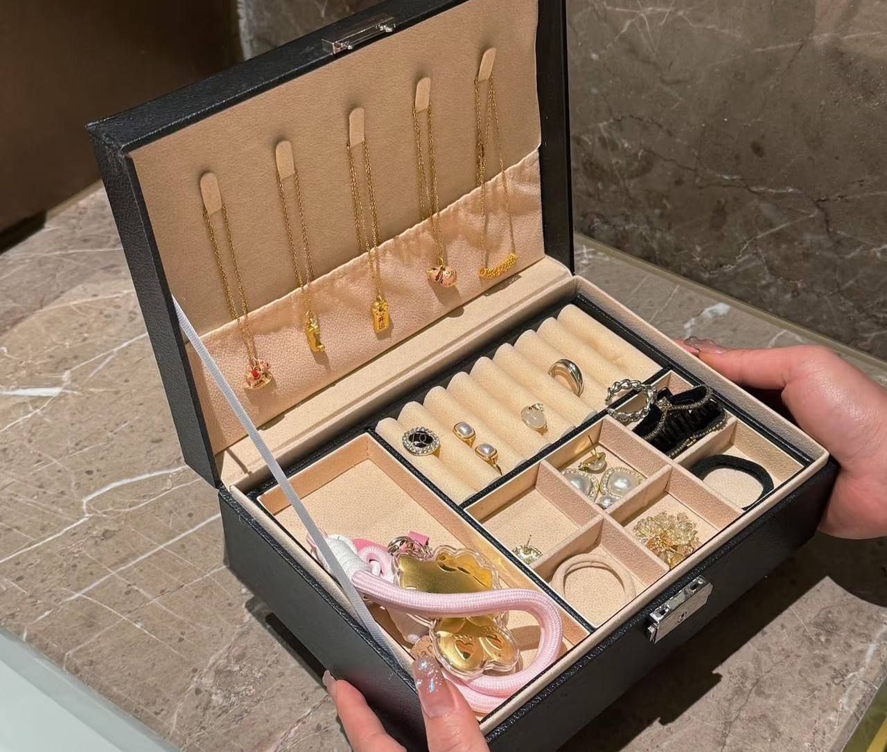 Premium Velvet Jewelry & Accessories Organizer Box – Elegance in Every Detail | D-E49 – Image 1