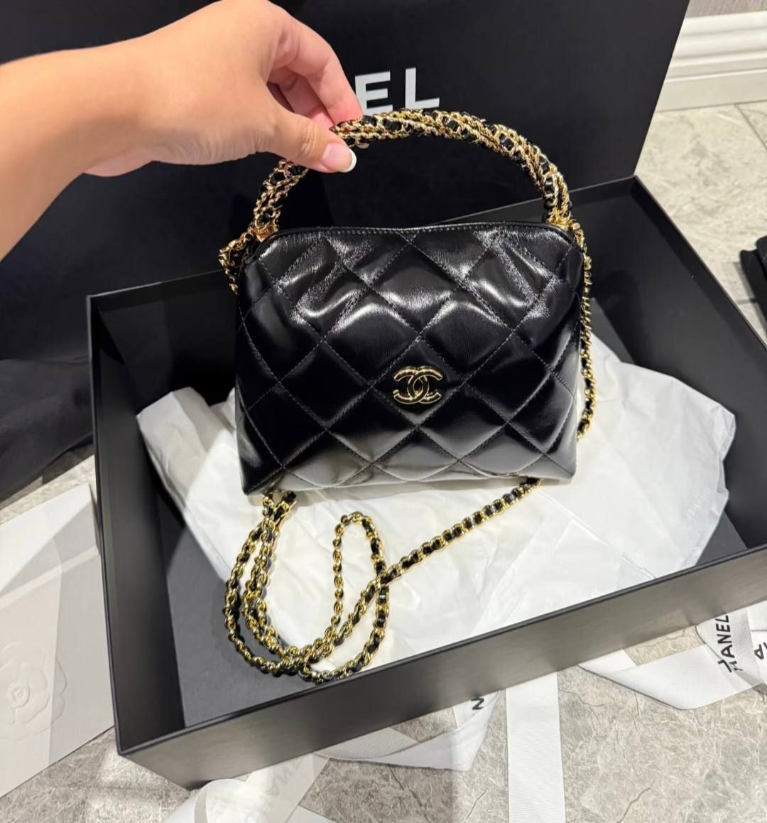 Chanel Mini Hobo Bag with Braided Chain Handle - Premium High Quality | D-E16 – Image 7