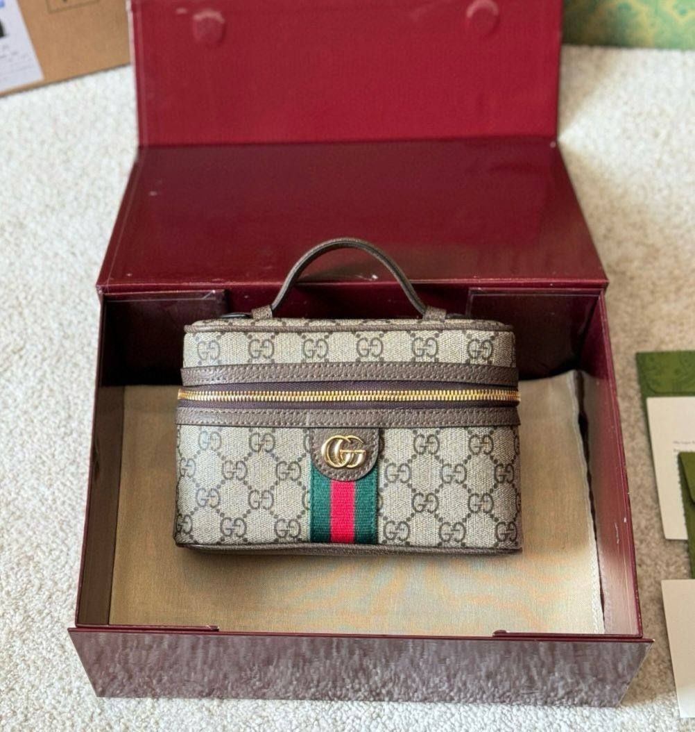 Classic GG Monogram Vanity Case & Cosmetic Bag – Premium Luxury Makeup Organizer | D-E15 – Image 1