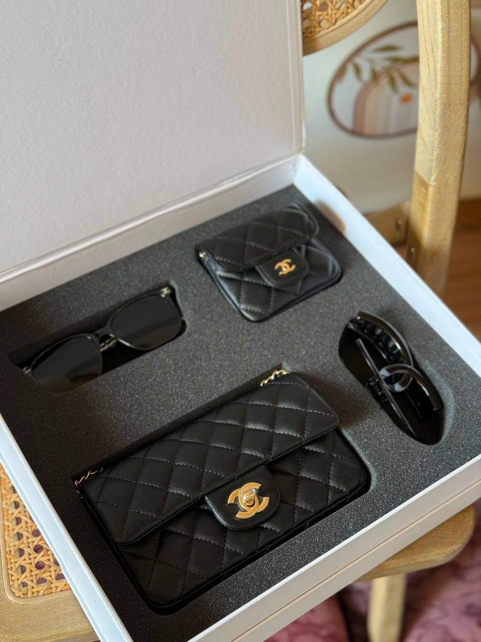 Chanel Complete Luxury Box Set High Master | Bag, Sunglasses, Wallet & Hair Claw UAE | D-E56 – Image 6