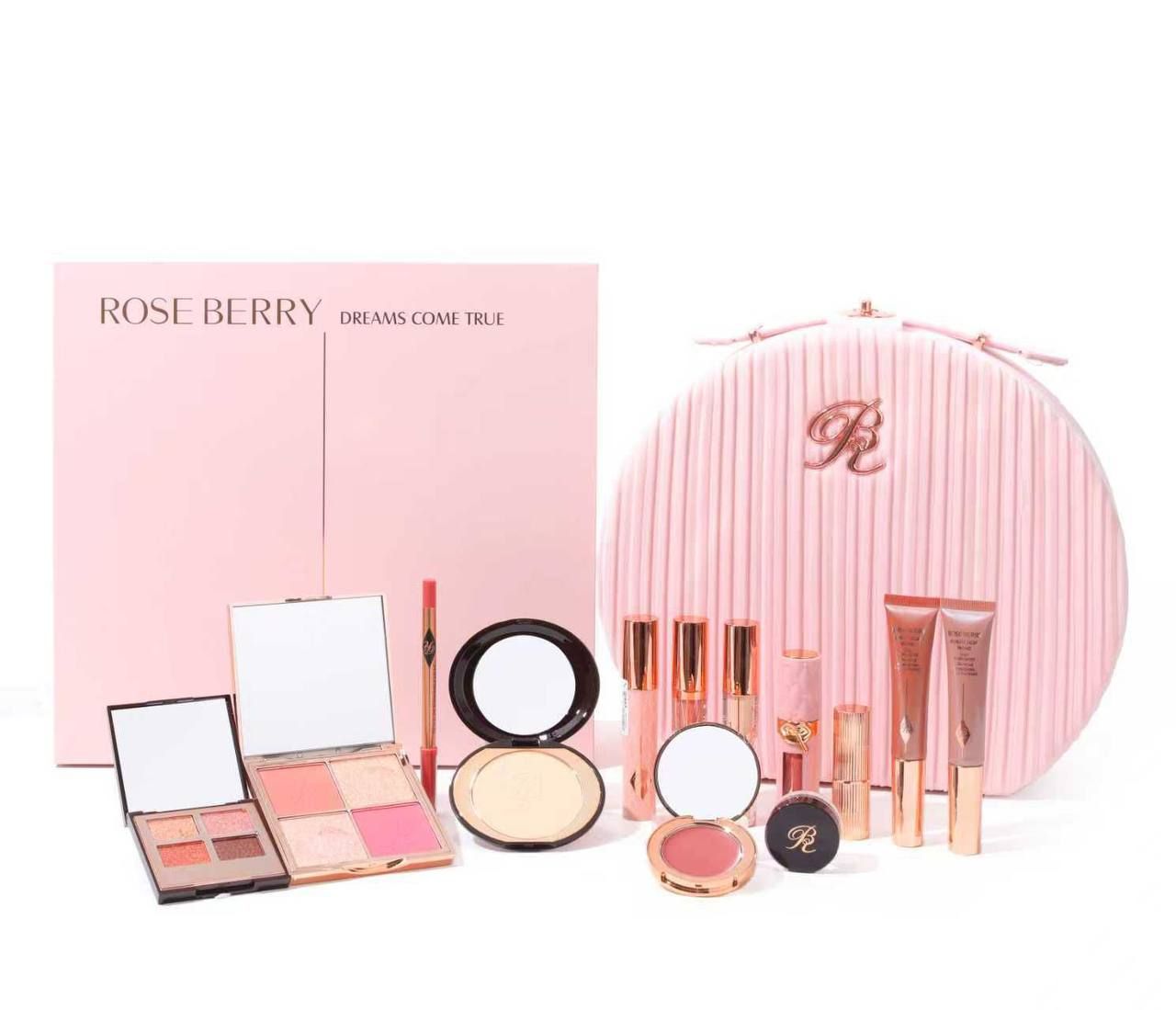 Rose Berry Luxury Round Makeup Vanity Case | "Dreams Come True" Full Collection ✨ pink_heart | D-E60 – Image 2