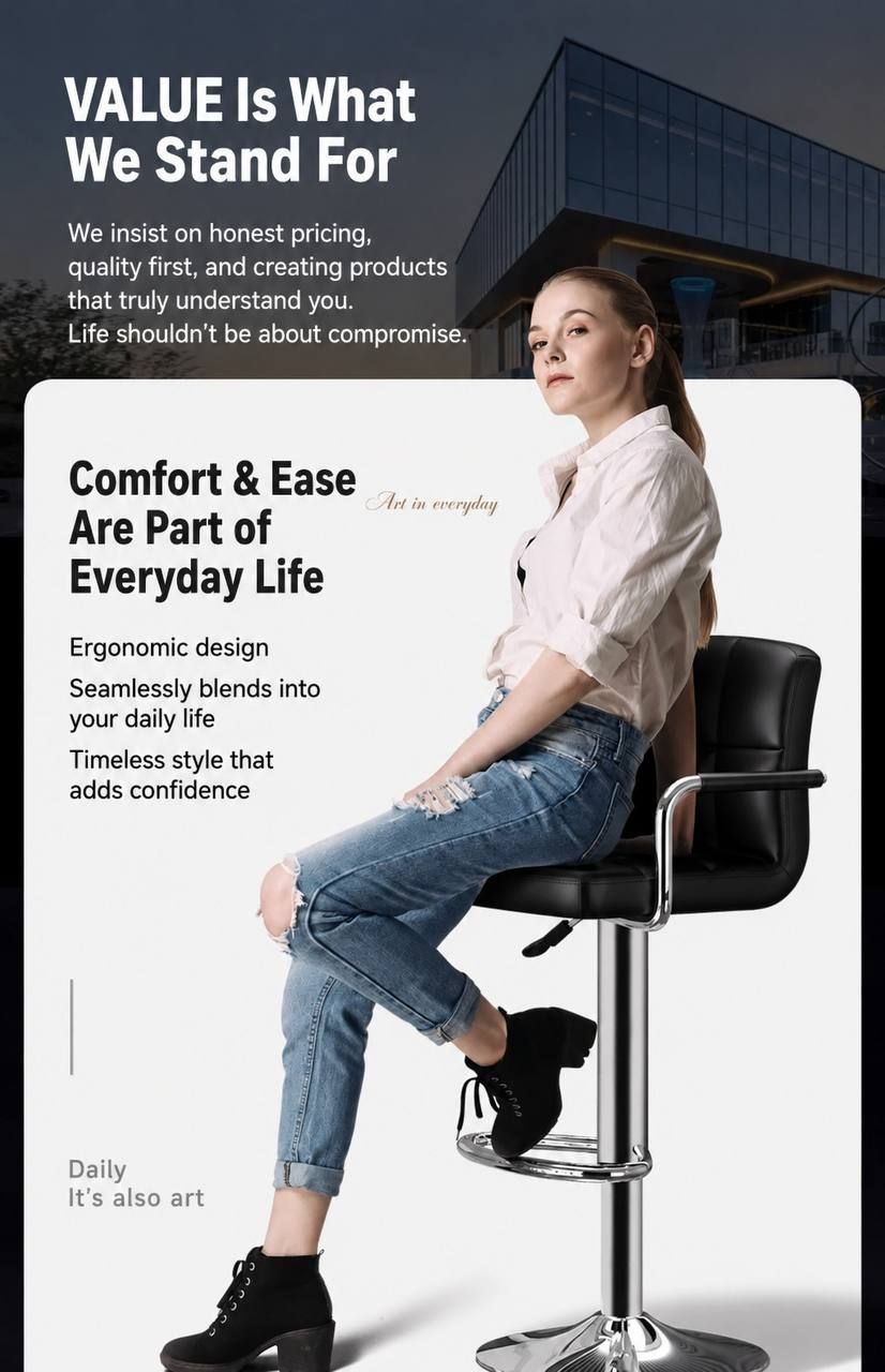 Premium High Counter Bar Stool – Sleek Modern Seating for Kitchen & Living Room | D-E49 – Image 5